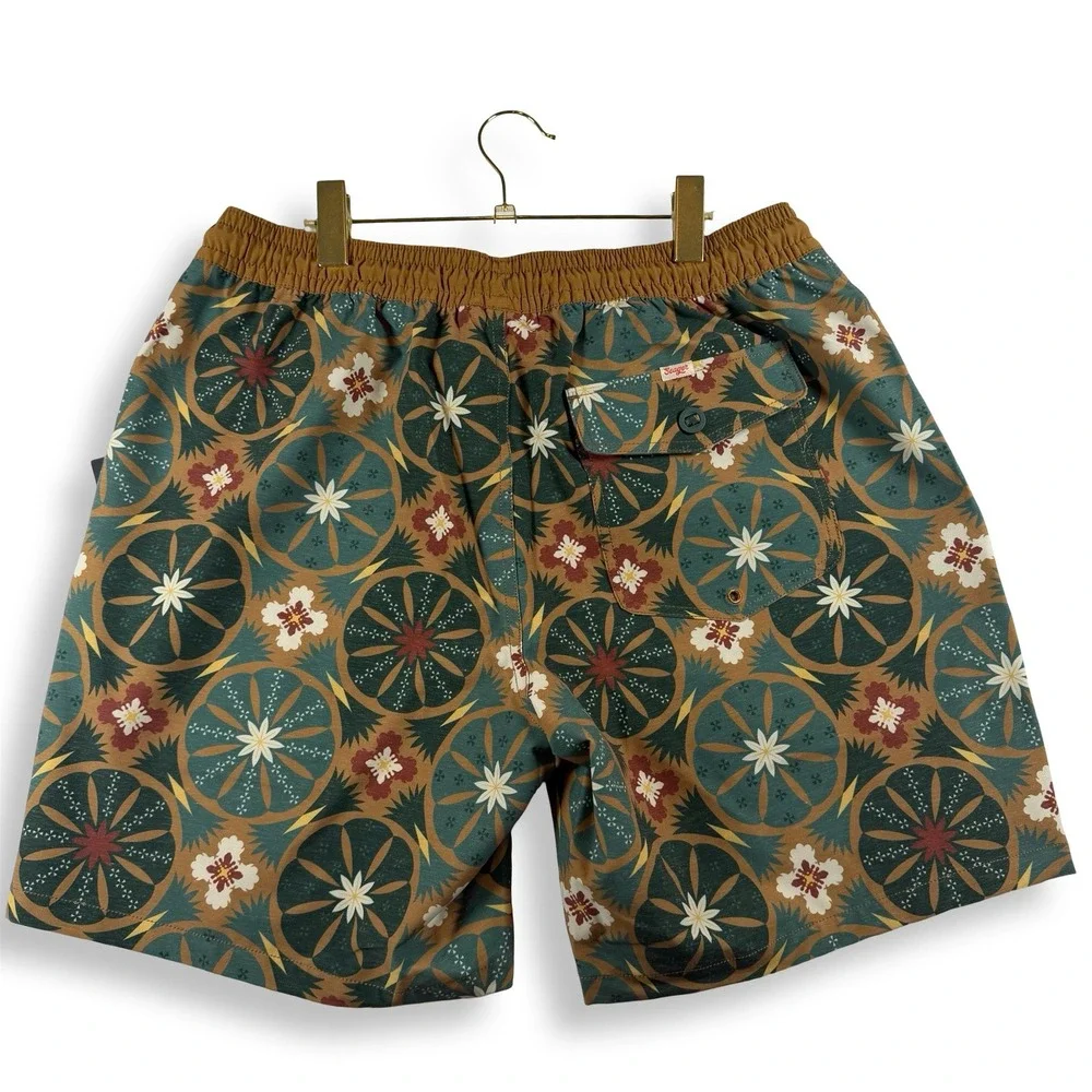 Seager Yuma E.W. Trunks Men's Large Weymouth Floral Swim Hybrid Shorts NWT 7.5